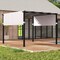 10 x 10 ft Flat Top Pergola with Retractable Canopy for Garden Pool Porch and Backyard